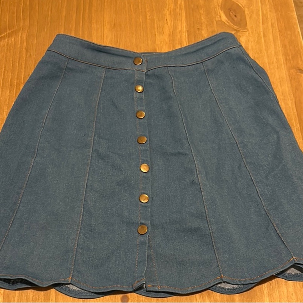 Scalloped Denim Jean skirt